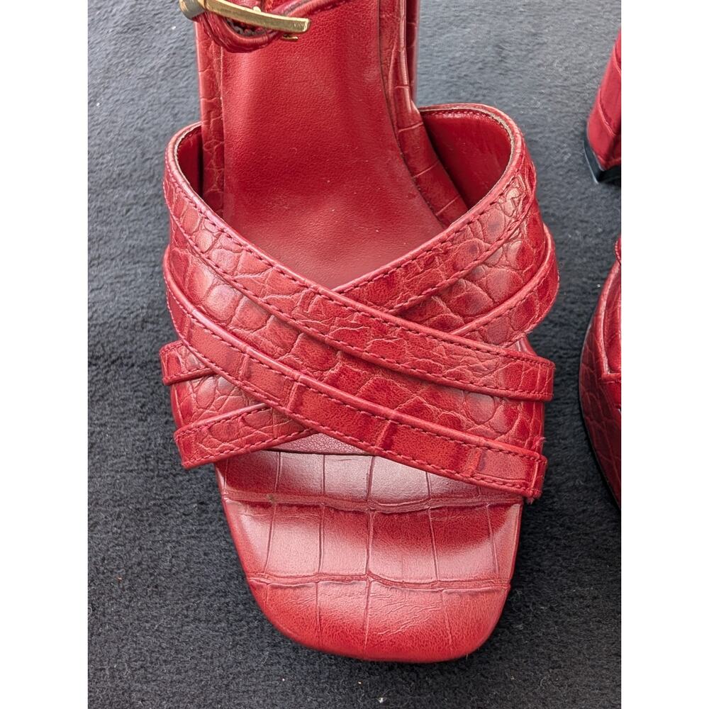 ALDO Women's Dwaurith Croc Embossed Block Heel Platform Sandals W7. 5 - Picture 6 of 9